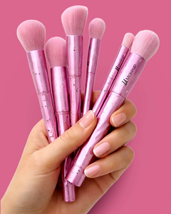 7 Pcs Pink Color Kabuki Make-up Brushes